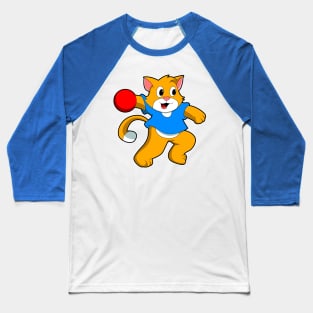 Cat as Handball player with handball Baseball T-Shirt